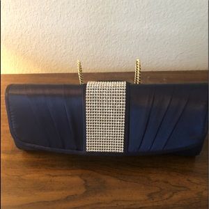 Women’s navy blue satin purse